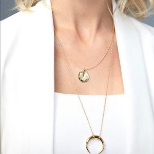 Gorjana Palm Coin Necklace Gold